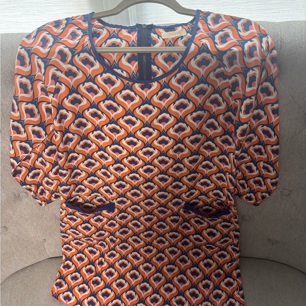 Stylish Orange and Blue Women's print dress